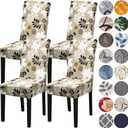 4 x HZDHCLH Chair Covers for Dining Room Set of 4,Stretch Spandex Parsons Chair Slipcovers 4 Pack, Removable Washable Chair Protector for Kitchen, Diner, Party, Wedding