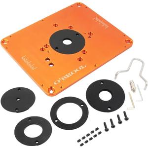 O'SKOOL Precision Aluminum Router Table Insert Plate, Router Templates With Pre-Drilled Adapt to Multiple Routers of Different Model, RTS02A