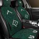 Wood Beaded Car Seat Cover Massaging Breathable Cooling Cushion
Green Natural Wood Bead Universal Fit for Sedan, SUV&Truck. The Ergonomic Lumbar Support Can Relieve Painful from Long Trips