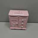 Girls Kids Jewelry Box,Princess Cute Wooden Jewelry Box with Drawer & Mirror, Organizer Display for Necklace Rings Bracelets Earrings,Pink Castle