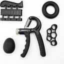 5 In 1 Counting Grip Device Fitness Adjustment Grip Device Finger Trainer Set (Black)