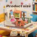 kvlidvo Koko's Cat Town DIY Miniature House Kit, Tiny White House Series Living Room Building Kit, Purrfect Dollhouse with 255PCS, Cat Toys Gift for Girls Boys Teens Kids Ages 3+