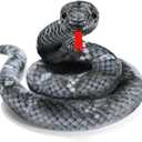 Snake Plush, Stuffed Snake Animal, 27 in Small Toy Snakes for Kids, Giant Stuffed Animals, Lifelike Plush Snake for Birthday Present Party Prank Prop (Black)