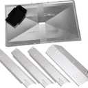 Adjustable Grease Tray (24"-27") and Set of 4 Heat Plates for Dyna Glo DGH450CRP, DGH450CRP-D, DGH450CRN, DGH451CRP, DGH451CRP-D, Dyna Glo Grill Replacement Parts, Dyna Glo 4 Burner Grill Drip Pan