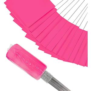 Zozen 100Pack Pink Marking Flags, Writable/15x4x5 Inch, Yard Flags for Lawn & Irrigation & Landscape & Sprinkler & Survey & Dog Training.