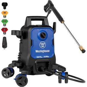 Westinghouse ePX3100 Electric Pressure Washer, 2300 Max PSI 1.76 Max GPM with Anti-Tipping Technology, Onboard Soap Tank, Pro-Style Steel Wand, 5-Nozzle Set, for Cars / Fences / Driveways / Home / Patios