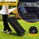 Portable Outdoor Grill Table with Wheels, Heavy-Duty Steel Prep Table, Folding Griddle Stand with Shelves, Bottle Opener, No Assembly Required, for BBQ, Pizza Oven, Patio, 42.5*36*30.7- Black