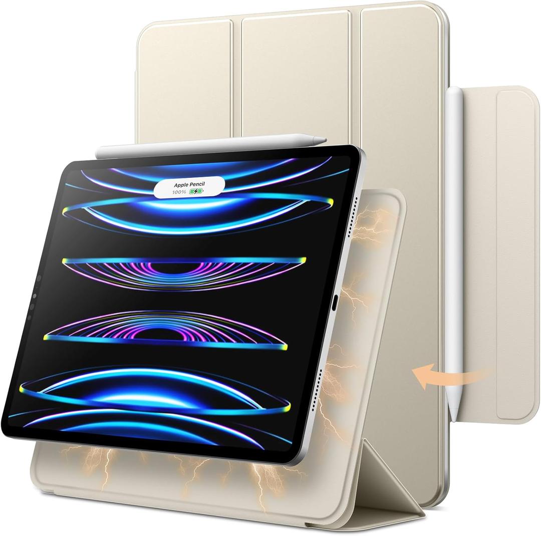 JETech Magnetic Case ONLY for iPad Pro 11 Inch (2022/2021/2020/2018 Model), and iPad Air 5/4 (10.9-inch 2022/2020), Support Pencil 2nd Gen Charging, Magnetic Attachment (Starlight)