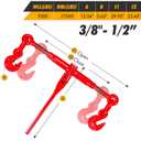 Ratchet Chain Binder 3/8"-1/2" 4pack Load Binders 9200 Lbs Working Load Breaking, Chain Binders Ratcheting Heavy Duty of Transportation, Agricultural Machinery and Other Fields