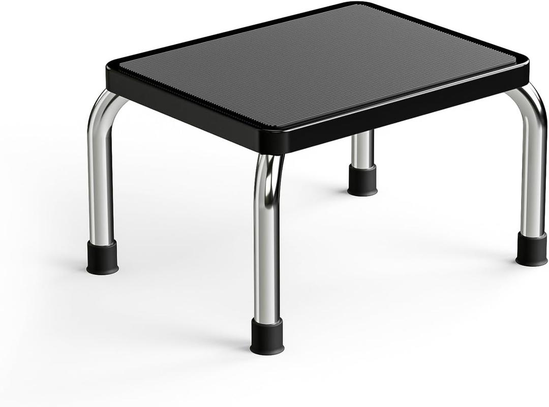 Heavy-Duty Foot Step Stool for Adults with Non-Slip Surface, 350 lbs Capacity, Portable One-Step Stool for Kitchen, Bathroom, Office, Bedroom