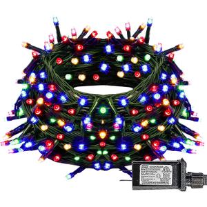 Dazzle Bright Christmas String Lights, 100 LED 33 FT Connectable Fairy Lights with 8 Modes, Waterproof Christmas Decorations for Indoor Outdoor Holiday Party Home Tree Decor (Multi-Colored)