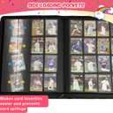 Card Binder 16 Pocket, 1000+ Cards PU Cover Trading Card Binder Side Loading Card Collection Album Holder Folders Pink (Pink and White)