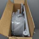 Drive Medical 11148-1 Folding Steel Bedside Commode Chair, Portable Toilet, Supports Individuals Weighing Up To 350 Lbs, with 7.5 Qt. Bucket and 13.5 Inch Seat, Grey