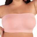 SHAPERMINT Strapless Bra - Bandeau top, Strapless Bras for Women, Plus Size Lingerie for Women, Free Clear Bra Straps (Medium: 34CDDD/F, 36CD, Rose Tan)