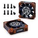 2Pack RC Cooling Fan 40mm,16000RPM 8.4V RC Car Fan for ESC and Motor Fit for 1/10 1/8 RC Car Truck(Black Orange)