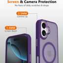 PinLiSheng Magnetic for iPhone 17 Case [Metal Camera Frame&Buttons] [Mil-Grade Drop Protection] Shockproof Slim Translucent Matte Protective Phone Case, Purple