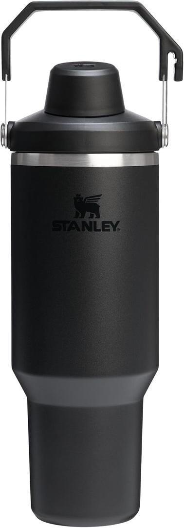Stanley IceFlow 2.0 Fast Flow Tumbler with Handle 40 oz | Twist On Angled Spout Lid | Leakproof Water Bottle | Insulated Stainless Steel | BPA-Free | Black 2.0