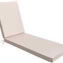 AAAAAcessories Outdoor Chaise Lounge Cushions, Waterproof, Fade-Resistant Patio Furniture Replacement Cushions, 72" x 21" x 3", Khaki Beige