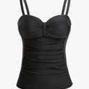 Women's Underwire Tummy Control Swimsuit Top with Push Up - No Bottom Included, L