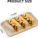 stuuikf 2-Pack Rectangular Silicone Tortilla Holder - 4-Slot Taco/Wrap Stand with Non-Slip Base (Cream & Mint), Kitchen Essential for Meal Prep, Parties & Food Trucks, Dishwasher Safe