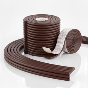 Baby Proofing Edge Corner Protector, 6.5 Ft Self - Adhesive Edge Protector for Baby, Soft NBR Rubber Foam Padding, Furniture, Sharp Edge Safety Corner Edge Bumper Guard-Brown