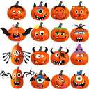 DIYASY Foam Pumpkin Decorations Craft Kit,32 Pcs Halloween DIY Pumpkin Face Stickers for Kids Halloween Party Decoration 2 Pack