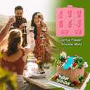 4 x 1 Pcs Mini Cactus Silicone Mold, Cartoon Flower Plant Potted Fondant Mold for Cupcake Topping Candy Chocolate Biscuit Chewing Gum Resin Clay Resin Reusable Kitchen Baking Supplies