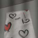 J-pinno Red Heart Cute Girls Cartoon Duvet Cover + Pillowcase Set, Zipper Closure, 100% Cotton, for Kids Crib Toddler Bedding Decoration Gift (Love, Crib 47" X 59")