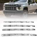 JOLONG Grille Insert for Chevy Silverado 2020-2023 2500 3500 HD Truck Grill Overlay Trim Compatible with the LT, WT and Custom trim models 4Pcs (Silvery)