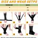 Tarpop 1 Pair Ankle Brace for Kids Compression Ankle Sleeves Adjustable Foot Support Brace Elastic Guard for Children Boys Girls Sports Running Jogging Dance Fitness Gymnastics(Black,Small)