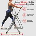 Sunny Health & Fitness Foldable Air Walk Elliptical, 30" inch Long Stride Full-Body Cardio Cross Trainer Glide Exercise for Home Office, SunnyFit App via Bluetooth with Optional Adjustable Resistance