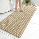 Arotive Luxury Bathroom Rugs 47x20, Extra Soft Thick Absorbent Shaggy Chenille Bath Rugs, Non-Slip Machine Wash Dry, Bath Mats for Bathroom Floor, Tub and Shower, Home Decor Accessories, Beige