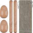 Wood Percussion Instruments, 1 Pair 8 Inches Rhythm Stick Mallets, 1 Pair Wooden Egg Shakers and 1 Storage Bag for Easter Party or Christmas Stocking Stuffers Gifts Musical Instrument