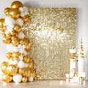 COKAOBE Light Gold Shimmer Wall Backdrop 24PCS Gold Sequins Backdrop Decoration Panels, Photo Backdrops for Birthday, Anniversary Wedding Engagement Decoration (Light Gold)