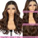 SAPPHIREWIGS 13x4 Brown Lace Front Wigs Highlight Burnt Brown Wigs Pre Plucked Loose Wave Synthetic Heat Resistant Fiber Wigs for Women Daily Party Use 20Inch