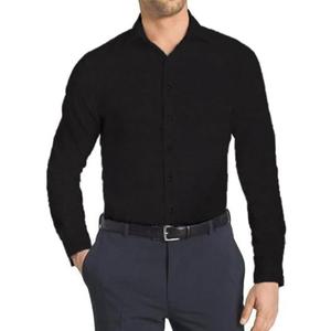 Mens Dress Shirts Stretch Slim Fit Long Sleeve Dress Shirts for Men Casual Business Regualr Fit Button Down Shirt (Black, XL)