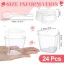 Sliner 24 Pack 5 oz Heart Shaped Dessert Cups with Lids and Spoons Plastic Dessert Container Heart Shaped Bowls Disposable Parfait Pudding Shooter for Mother's Day Wedding Party Supplies (Clear)