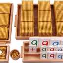 Kghios Montessori Golden Beads Materials Decimal System Bank Game Montessori Math Toys Mathematics Teaching Aids Materials Baby Preschool Education Toys