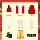 Santa Claus Costume for Men 9 PCS Deluxe Santa Suit with Hat, Christmas Party Costume for Men Adult Santa Outfit (Red)