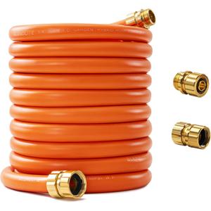 Garden Hose 100ft x 5/8", Custom Length, -40F to 150F, All-weather, NO Kink, Flexible, 600 Burst PSI, Leakproof Water Hose with Additional Customizable Solid GHT Fittings