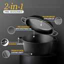 EDGING CASTING 2-in-1 Pre-Seasoned Cast Iron Dutch Oven Pot with Skillet Lid Cooking Pan, Cast Iron Skillet Cookware Pan Set with Dual Handles, Indoor Outdoor for Bread/Frying/Baking/Camping/BBQ, 5 Qt