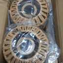 Frideko Plug in Wall Sconces Set of Two Hand Woven Lamp with Cord Rattan Lights Farmhouse Sconce Mounted Light Boho Lighting for Bedroom Living Room (Brown(2PC))