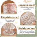 9 Set (H:7 Inch W:4 Inch) Flower Crystal Glass Vases Embossed Pedestal Vases for Centerpieces Hydroponic Glass Transparent Bottle for Home Office Wedding Dining Table Party(Clear)