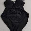 Eomenie One Piece Swimsuit for Women Ring Linked Monokini Sexy Bathing Suit Cutout Swim Suit M