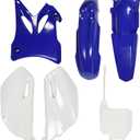 ABS Plastic Blue White Plastic Side Cover Fairing Kit Replacement for Yamaha YZ85 2002-2014 Dirt Bike