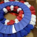Idyllic 20 Inch Patriotic Wreath, PE Roses with Metal Stars, Suitable for Front Door, Wall, Home Decoration & Memorial Day, 4th of July Decorations