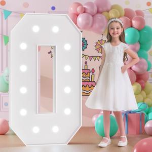 Light Up Letters, Marquee Letters 4 Feet Tall with Cool White Light, Large Letter for Party Baby Shower Wedding Event Graduation Decoration, Marry Me Light Up Letter 4ft Marquee Sign Letras O