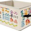 Numbers Dinosaur Storage Bins, Colorful 1-10 Educational Dino Foldable Closet Organizers Storage Basket Toybox for Toddler Playroom Nursery Preschool Classroom Clothes Bed Sheets Blankets Toys