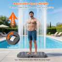Outdoor Shower Pool Shower Portable Non-Slip Garden Shower with Adjustable Water Flow Height for Outdoor Water Play Backyard Pool Beach Spa Lawn(Grey)
