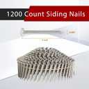 findmall 1200 Count 1-1/4-Inch x .090-Inch Ring Shank 304 Stainless Steel 15-Degree Siding Nails